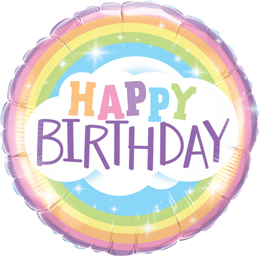 Happy Birthday Pastel Rainbow Cloud