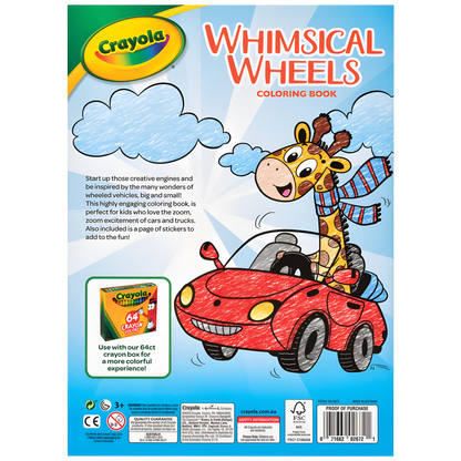 Whimsical Wheels Colouring Book