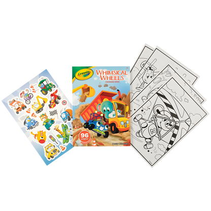 Whimsical Wheels Colouring Book