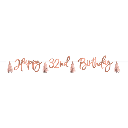 Rose Gold Birthday Banner