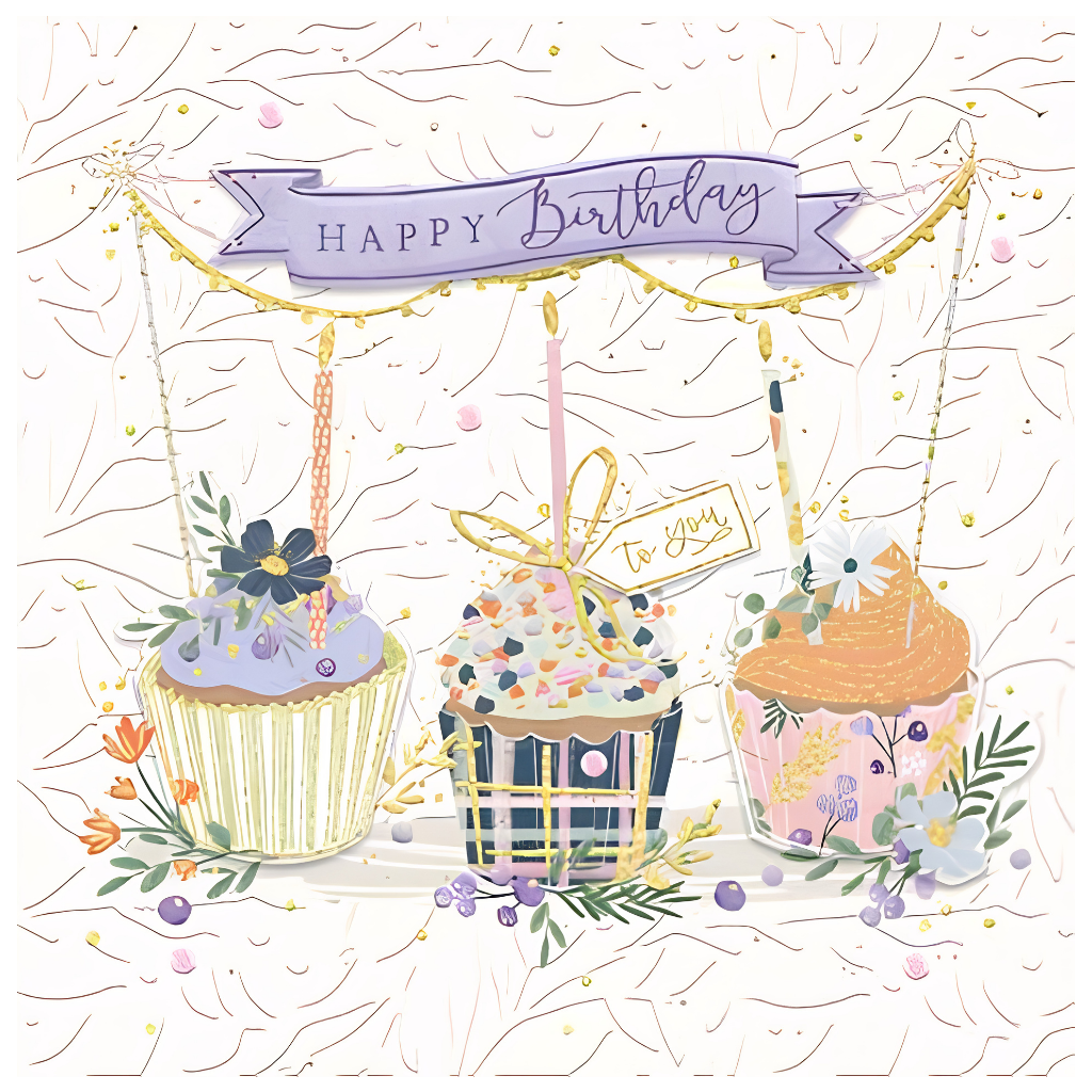 Happy Birthday, Pastel Cupcakes