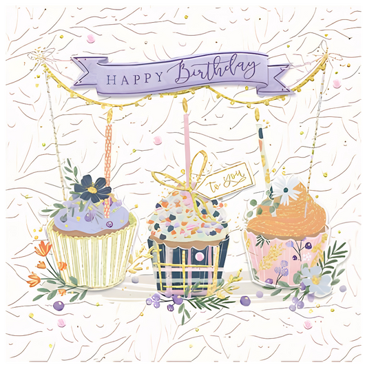Happy Birthday, Pastel Cupcakes