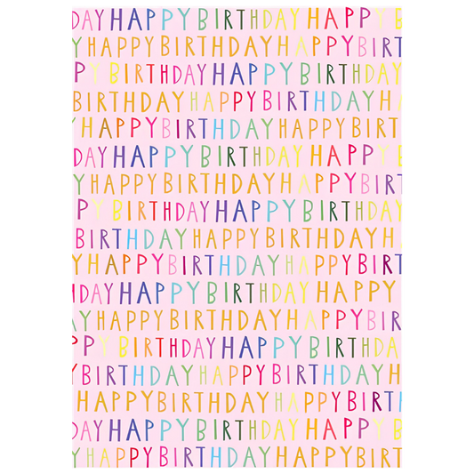 Folded Wrap (Premium) - Birthday Script Pink 