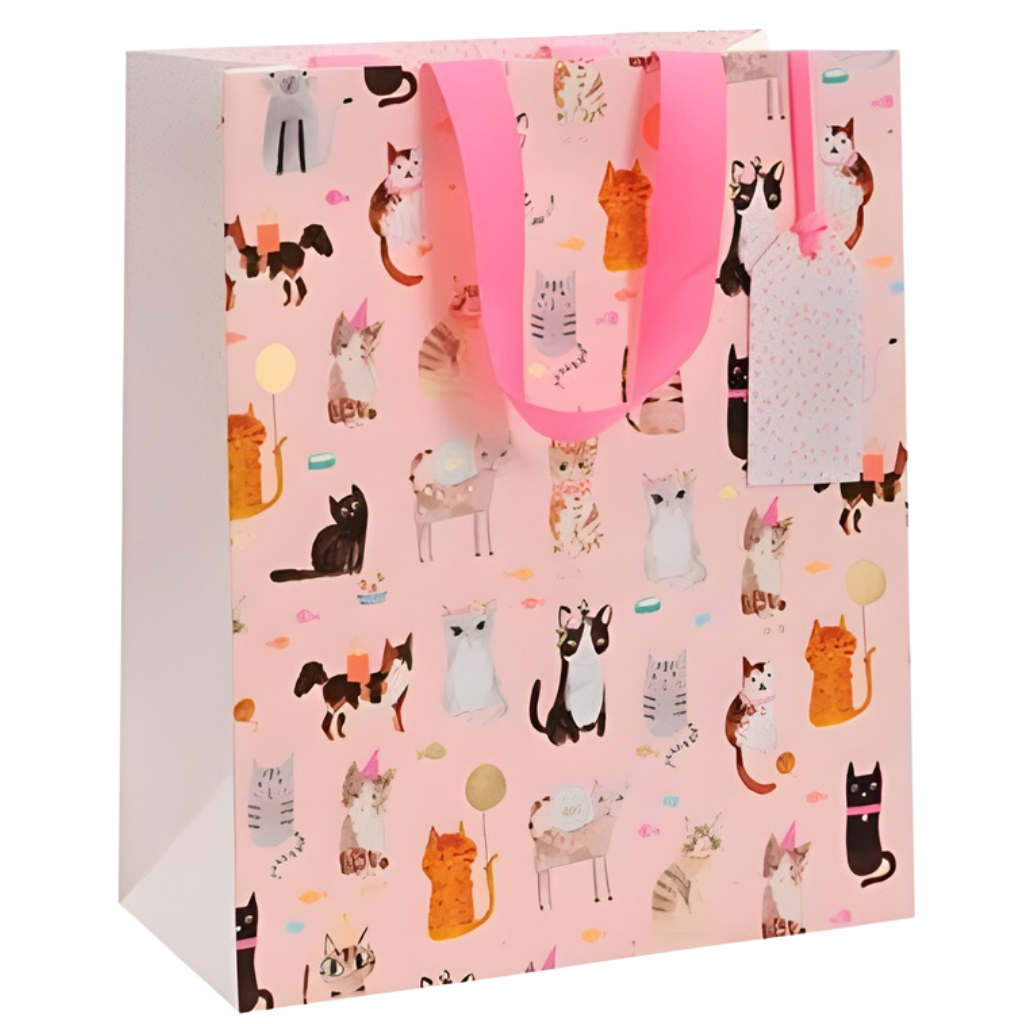Gift Bag - Tails & Whiskers Cats (Med)