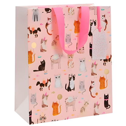 Gift Bag - Tails & Whiskers Cats (Med)