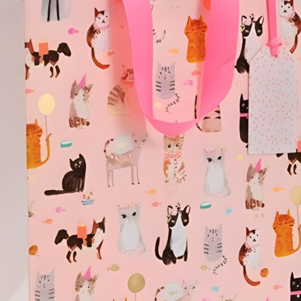 Gift Bag - Tails & Whiskers Cats (Med)
