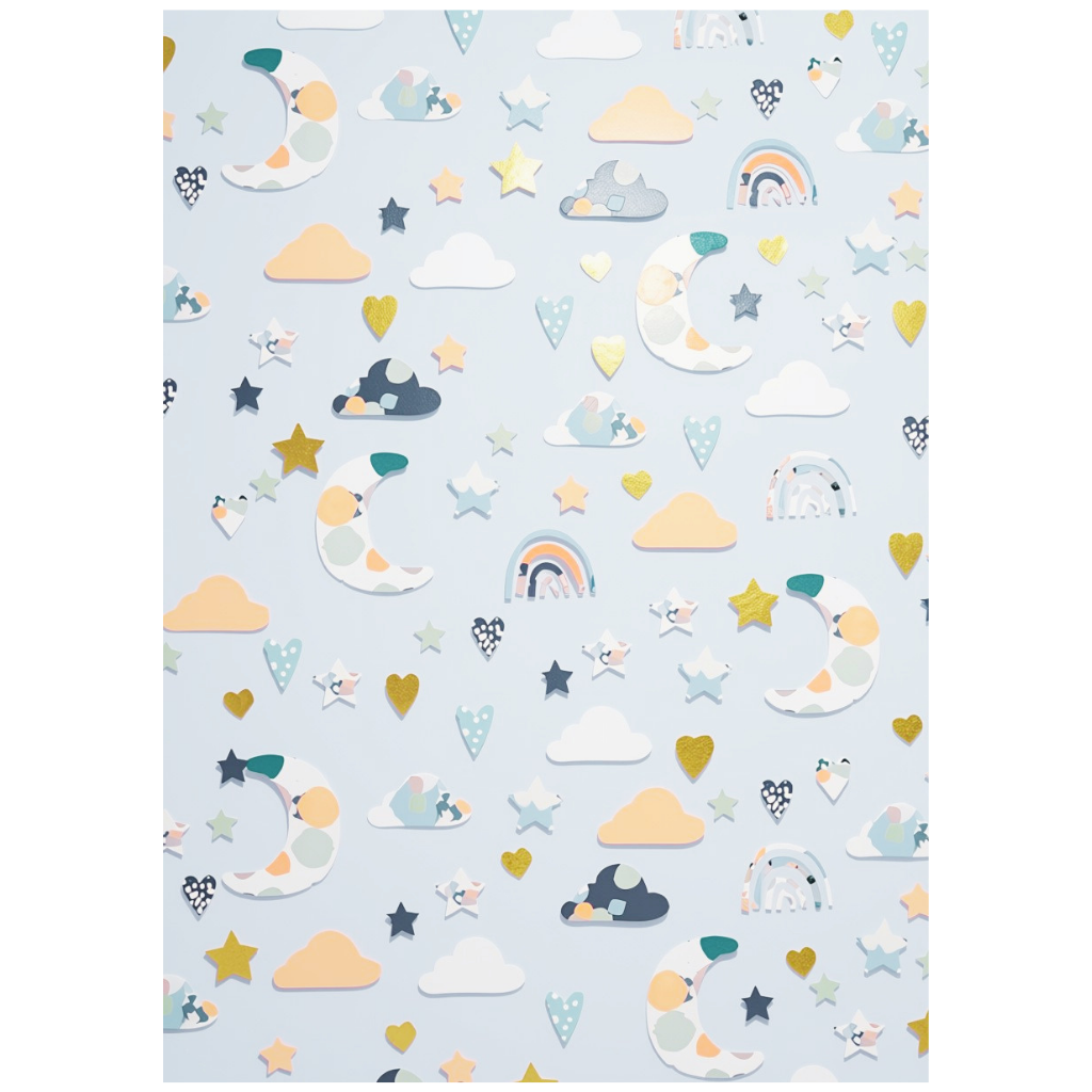 Baby Blue Clouds Folded Wrap