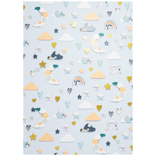 Baby Blue Clouds Folded Wrap