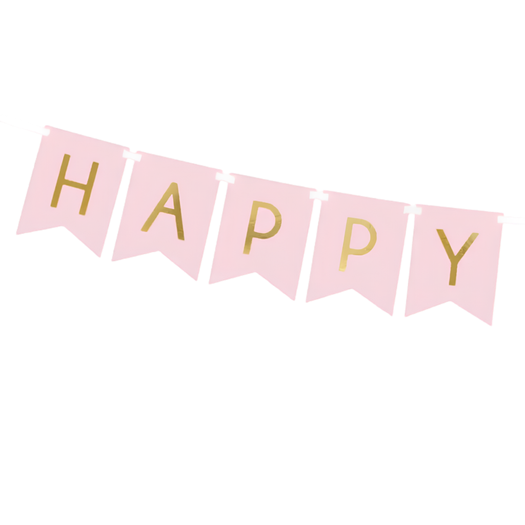 Pale Pink Happy Birthday Banner