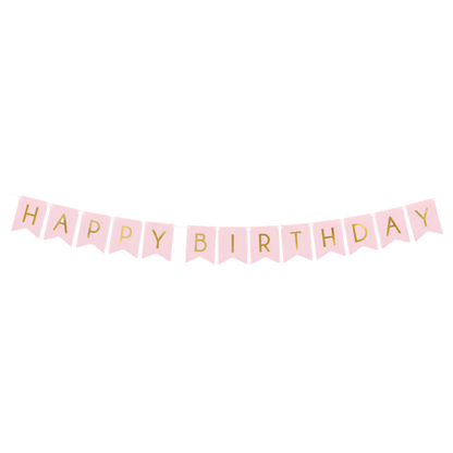 Pale Pink Happy Birthday Banner
