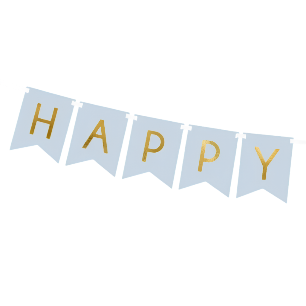 Pale Blue Happy Birthday Banner