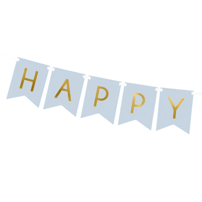 Pale Blue Happy Birthday Banner