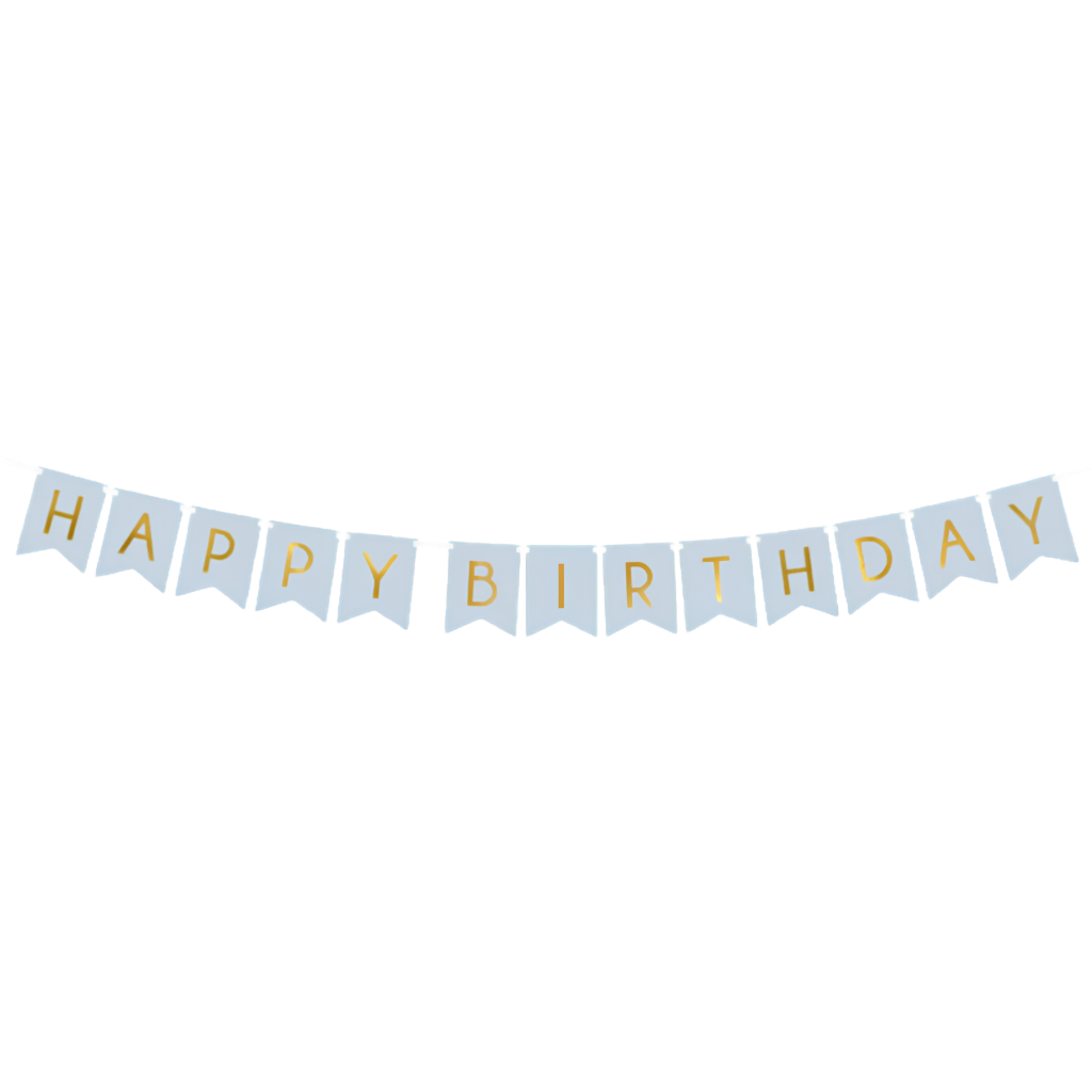 Pale Blue Happy Birthday Banner