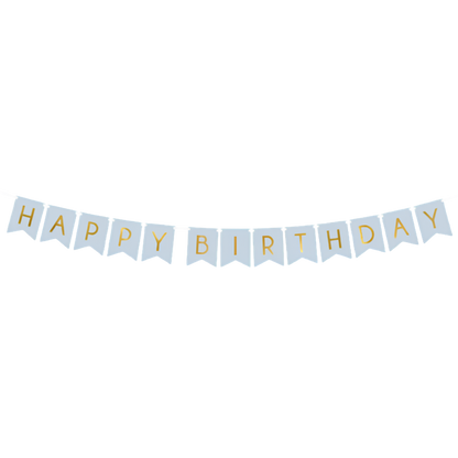 Pale Blue Happy Birthday Banner