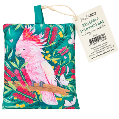 Reusable Shopping Bag - Blushing Pink Cockatoo