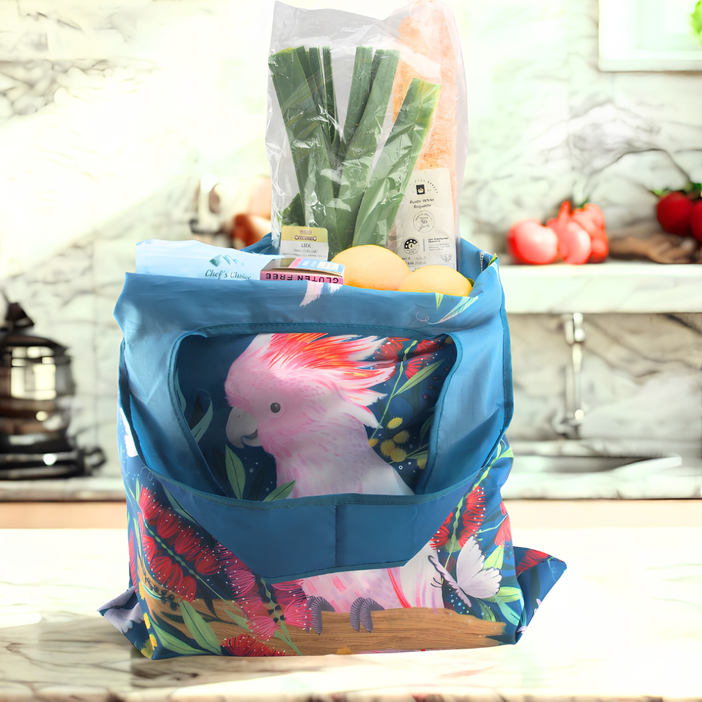 Reusable Shopping Bag - Blushing Pink Cockatoo