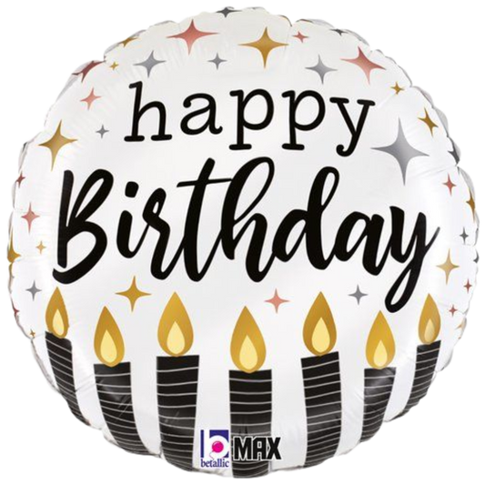 Happy Birthday Metalic Candles 
