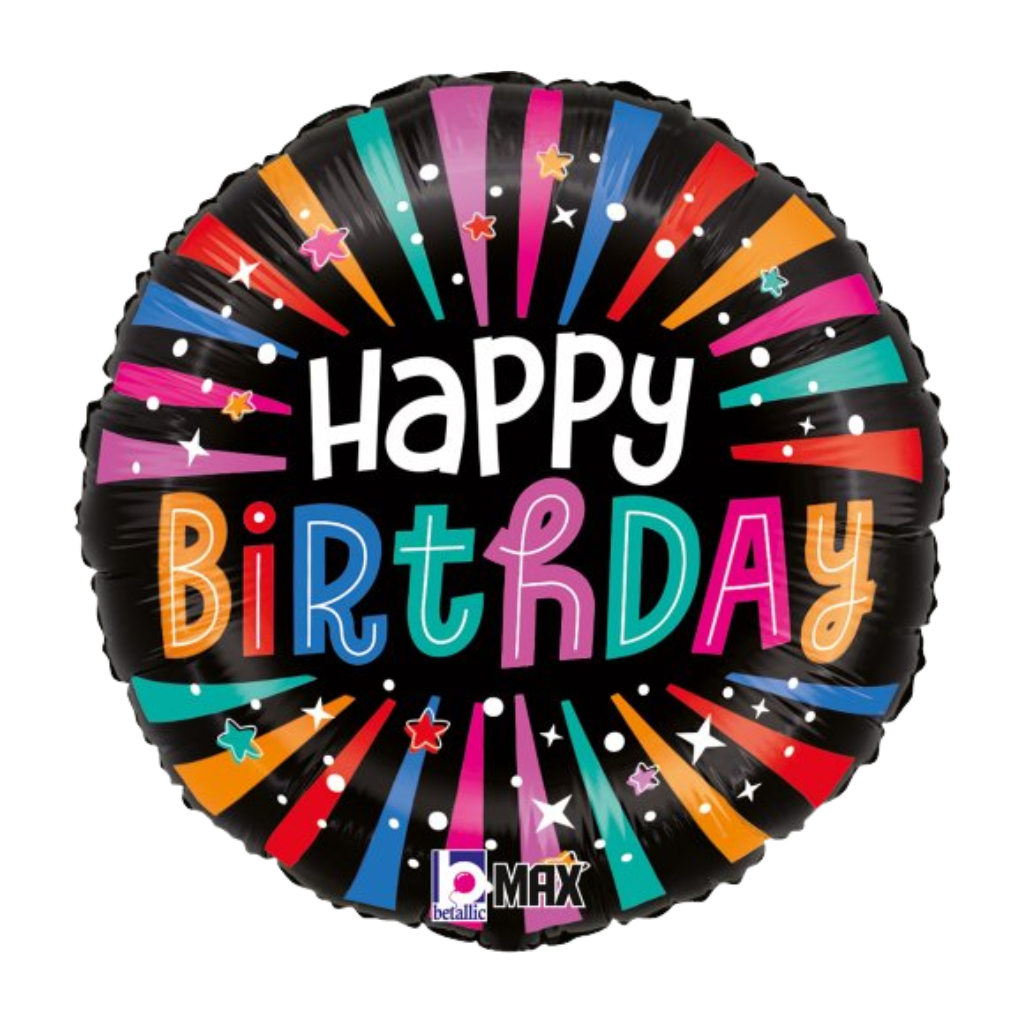 Happy Birthday Bright Stripes