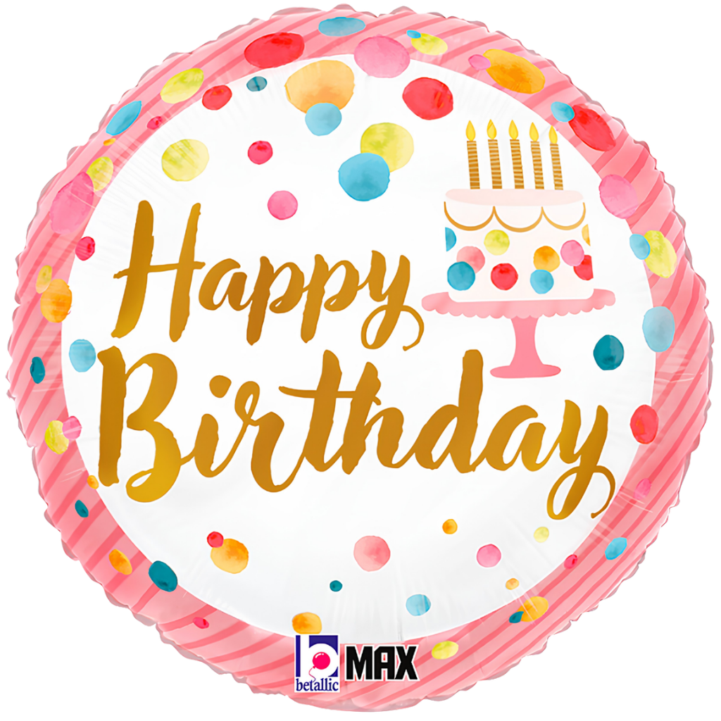 Happy Birthday/ Let's Party Double Sided Pink And Gold