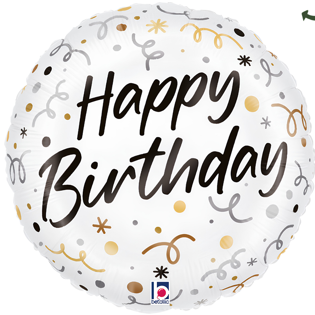 Happy Birthday Gold & Silver Streamers