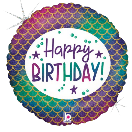 Happy Birthday Glitter Mermaid 