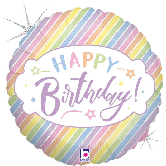 Happy Birthday Pastel Rainbow