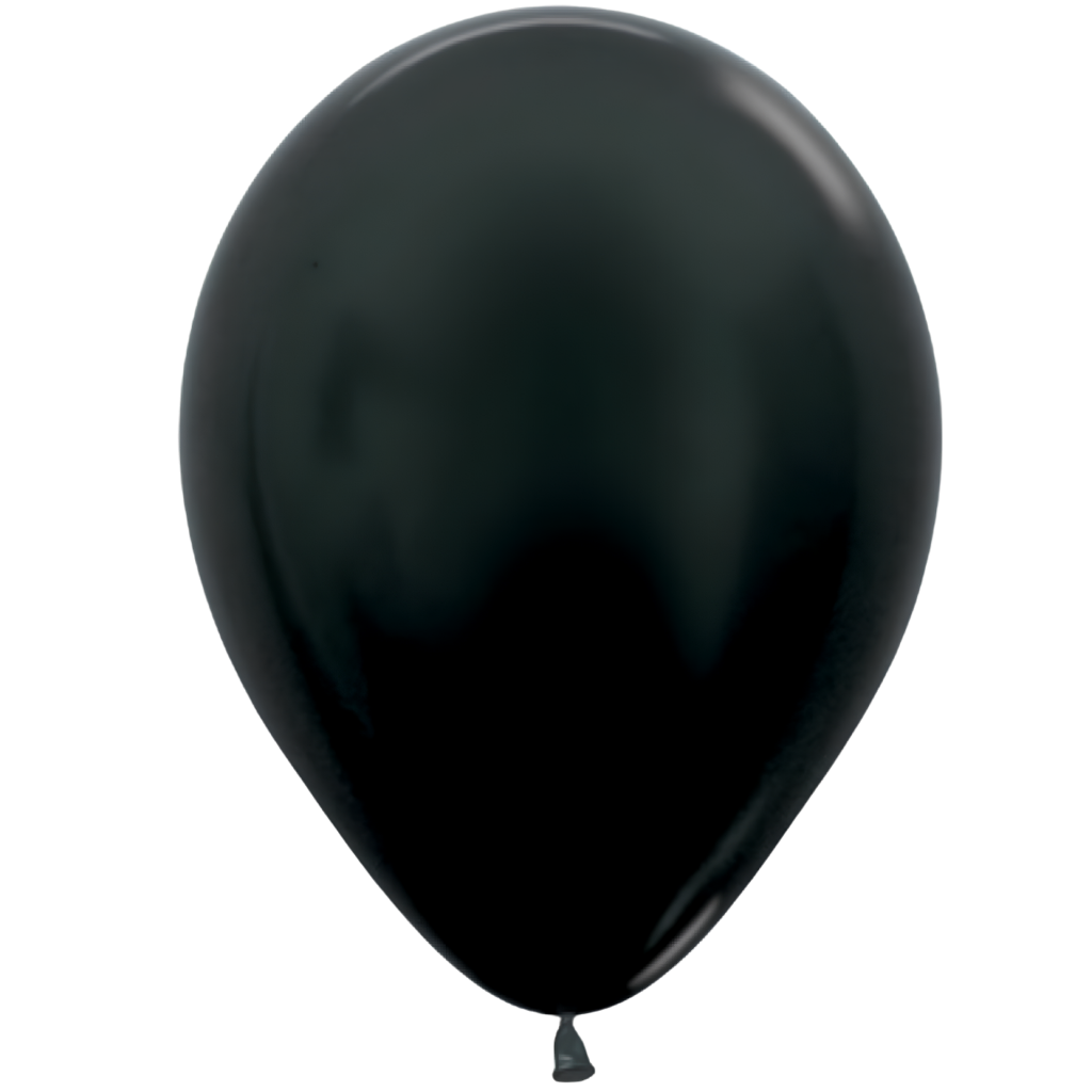 30cm Latex Metallic Black [Col Style.:Pearls & Metallics Col.:Metallic Black]