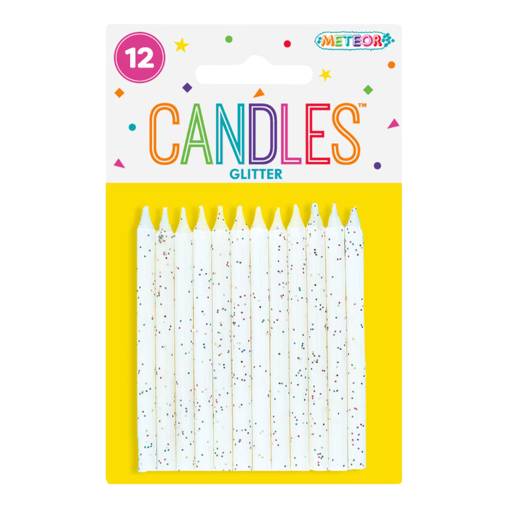 Glitter Candles (12pk) [Col.:WHITE]
