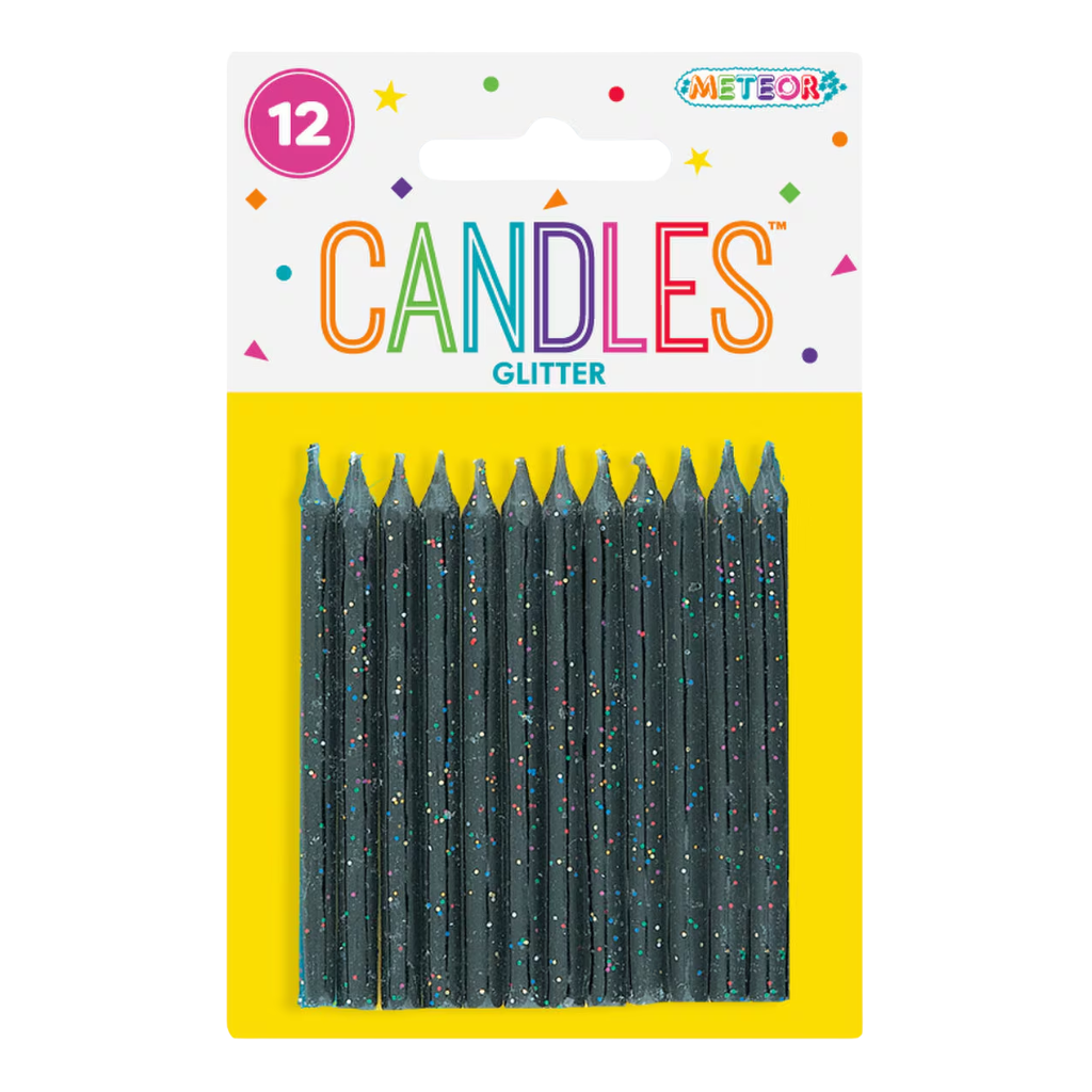 Glitter Candles (12pk) [Col.:BLACK]