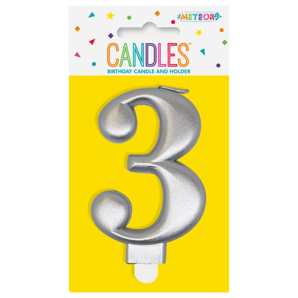 Number Candle 3 [Col.:SILVER]