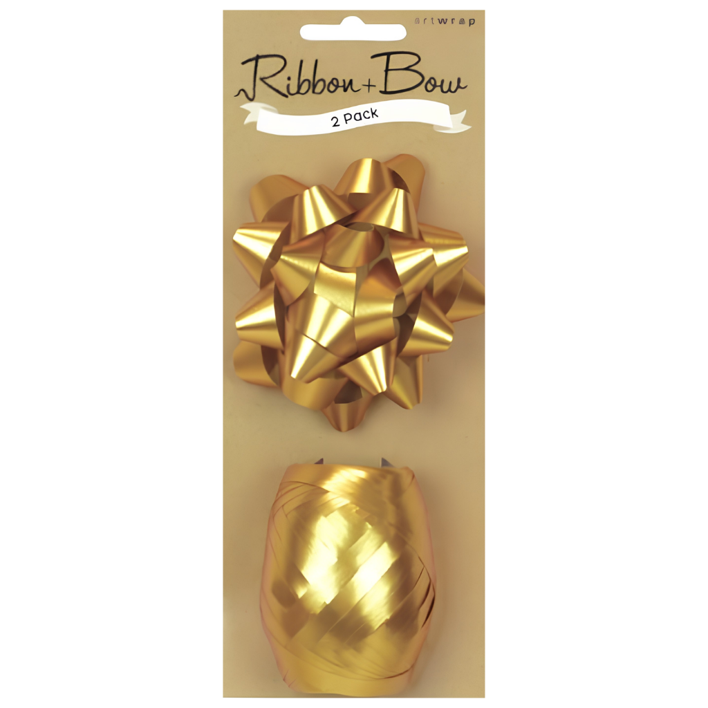 Ribbon & Bow - Gold (2pk) 
