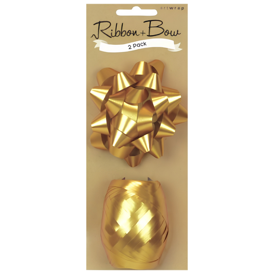 Ribbon & Bow - Gold (2pk) 