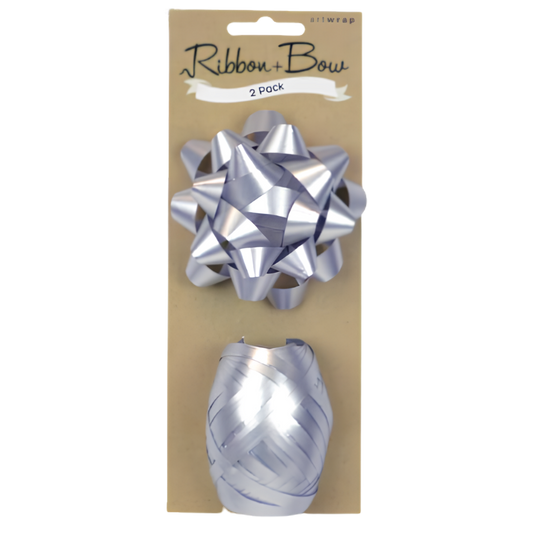 Ribbon & Bow - Silver (2pk) 