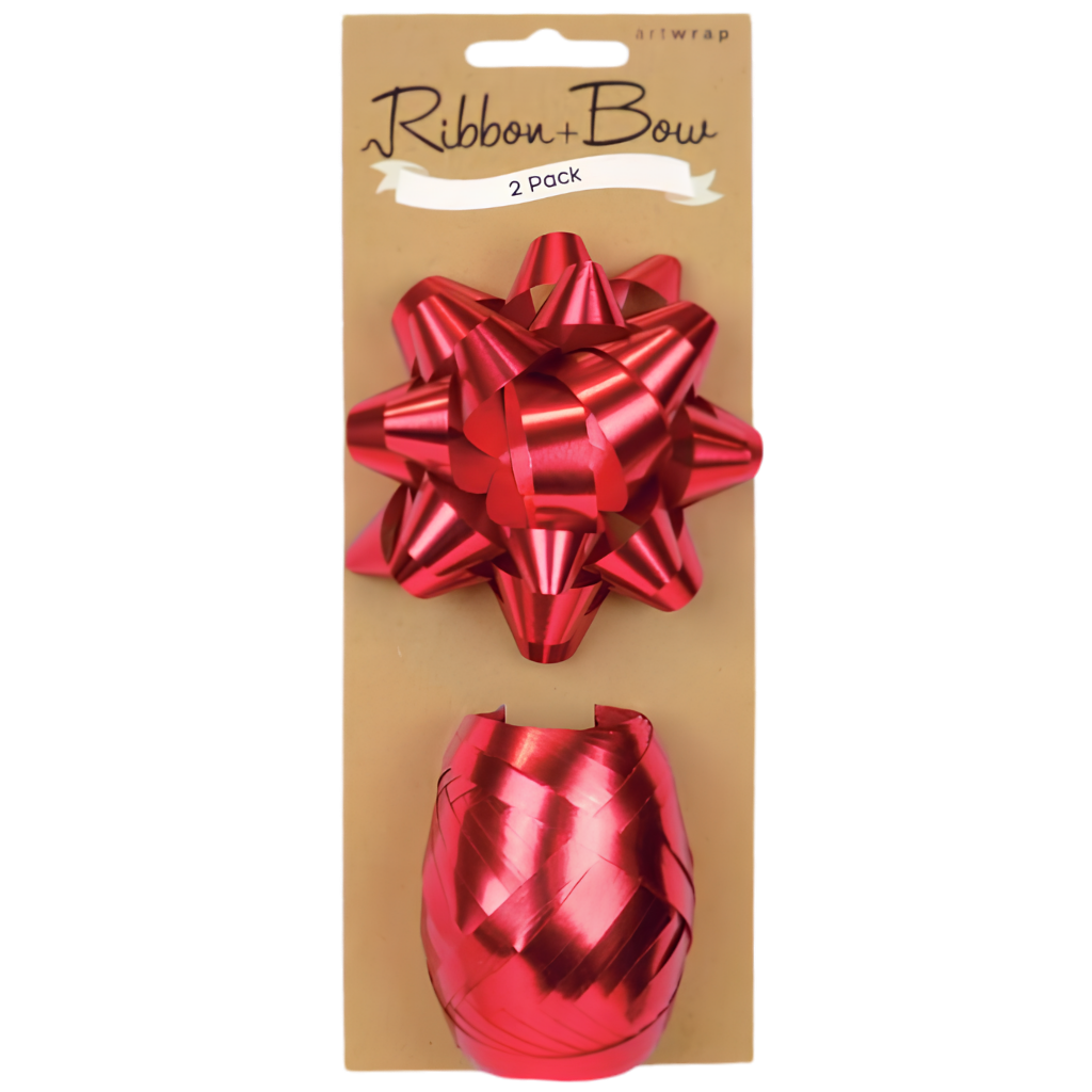 Ribbon & Bow - Red (2pk)