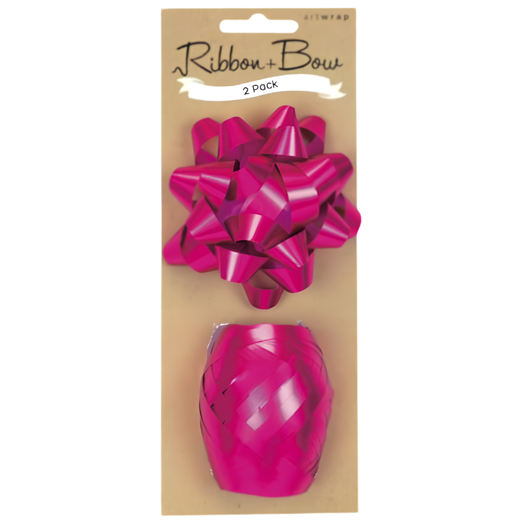 Ribbon & Bow - Hot Pink (2pk) 