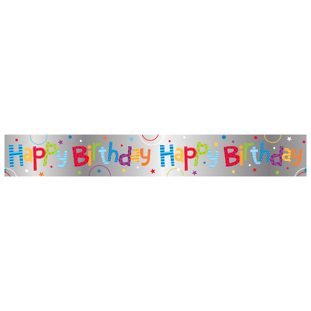 Silver Birthday Banner