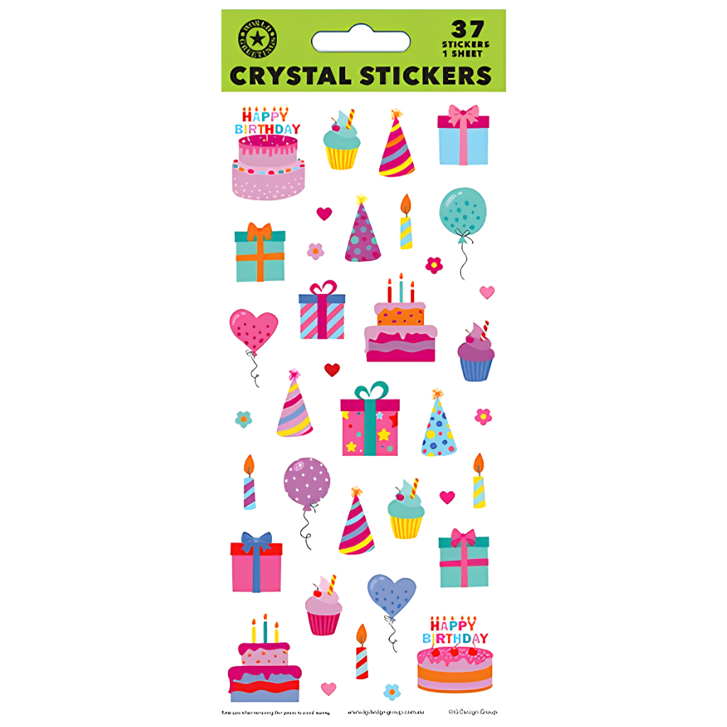 Hip Hip Birthday Crystal Stickers