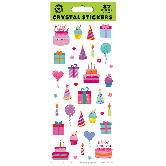 Hip Hip Birthday Crystal Stickers