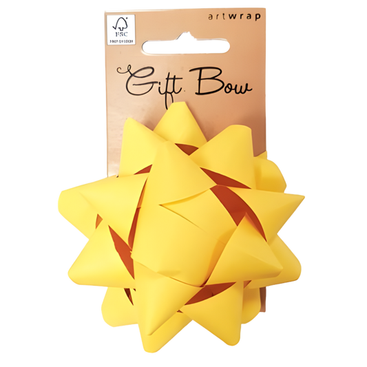 Paper Gift Bow - Yellow (7cm) 