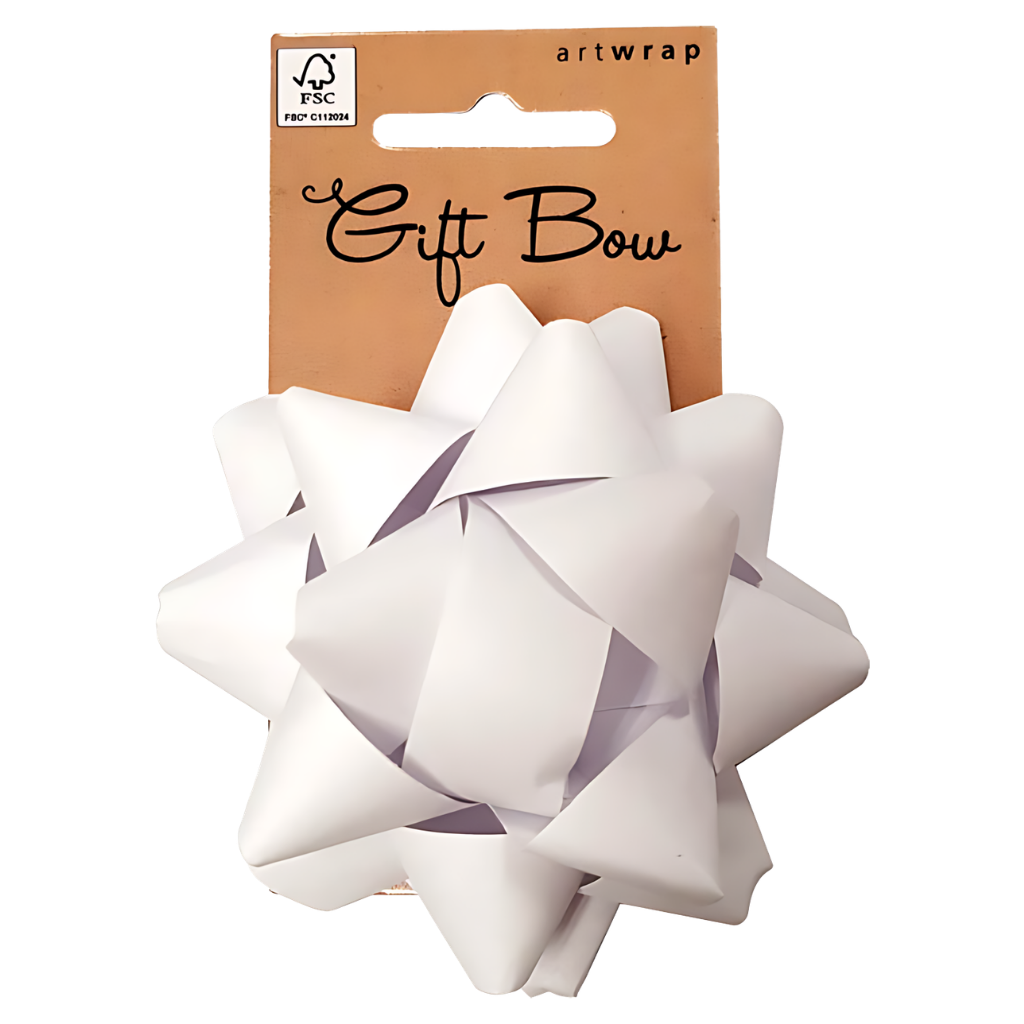 Paper Gift Bow - White (7cm) 