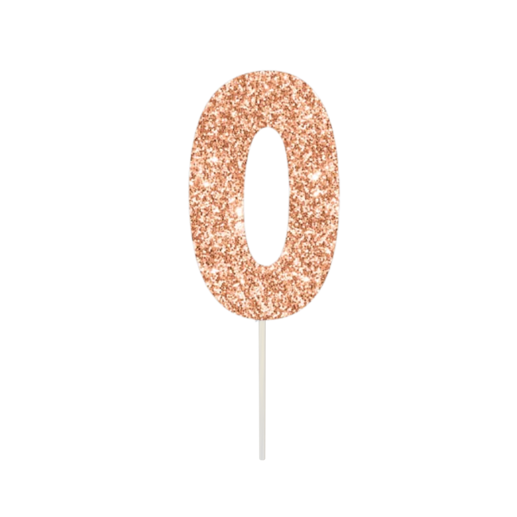 Cake Topper Rose Gold Numeral [No.:0]