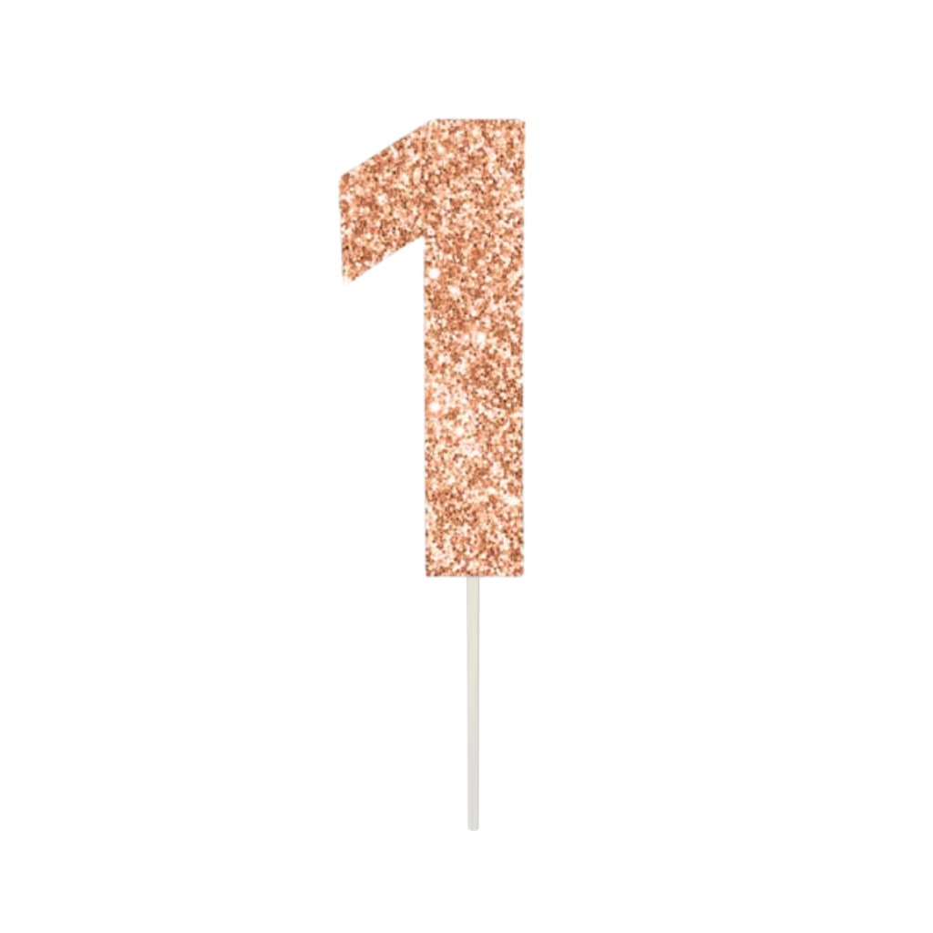 Rose Gold Numeral Cake Topper [No.:1]