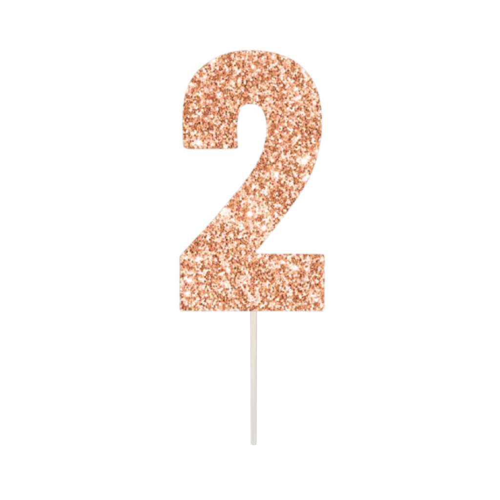 Rose Gold Numeral Cake Topper [No.:2]