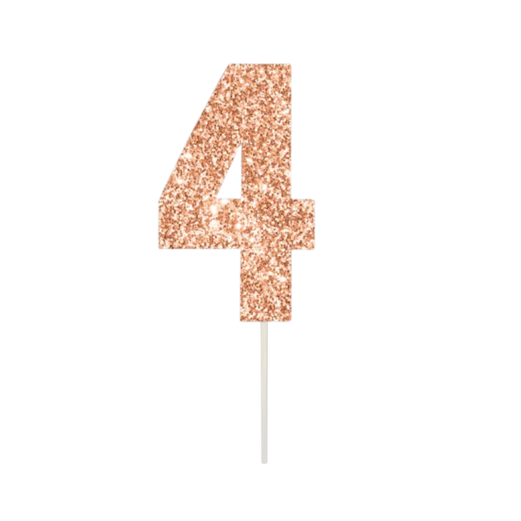 Rose Gold Numeral Cake Topper [No.:4]