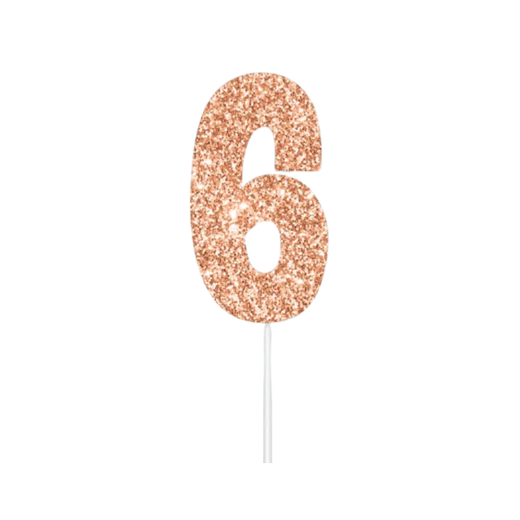 Rose Gold Numeral Cake Topper [No.:6]