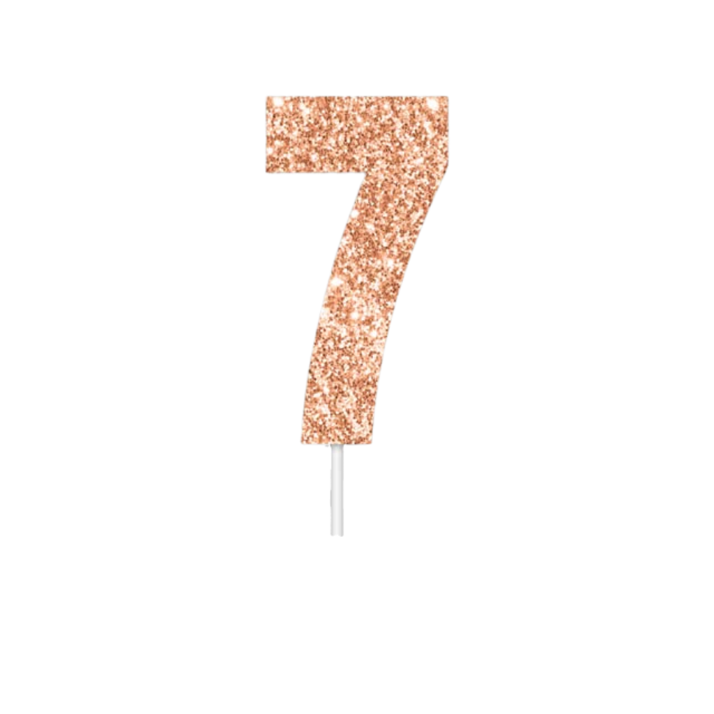 Rose Gold Numeral Cake Topper [No.:7]
