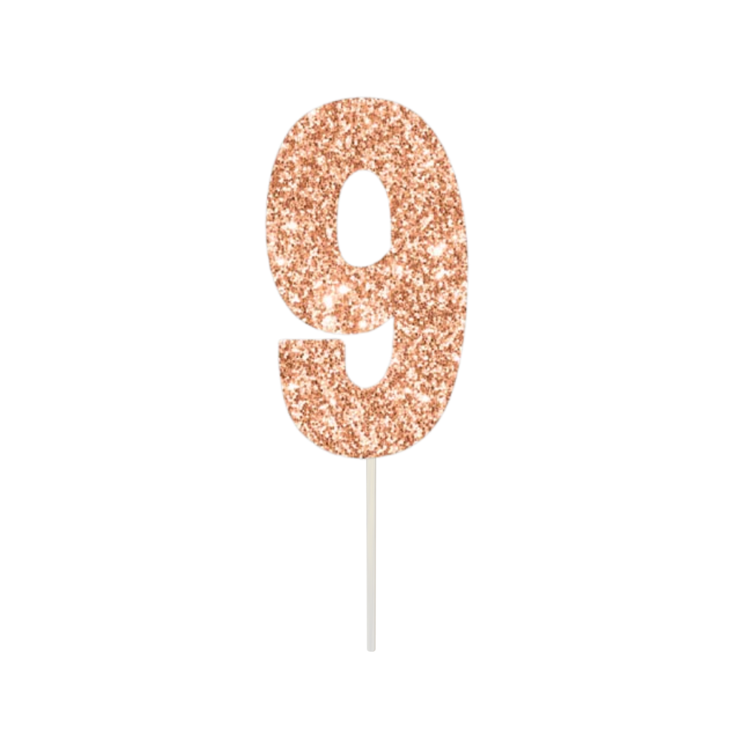 Rose Gold Numeral Cake Topper [No.:9]