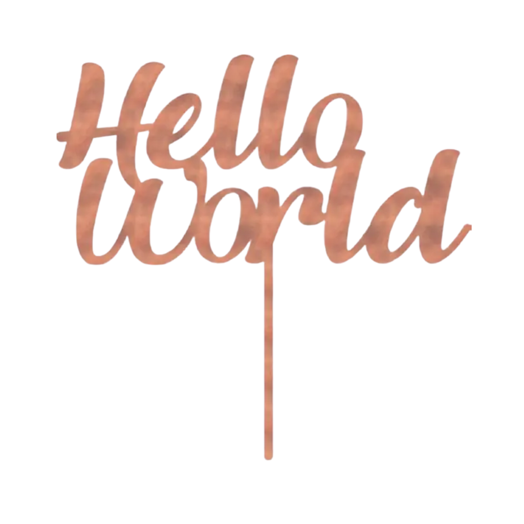 Cake Topper Hello World 