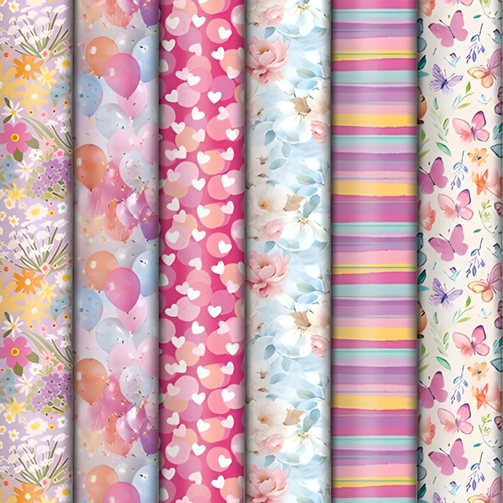 Roll Wrap - Feminine Assorted (3m) [Des.:Spring Garden]