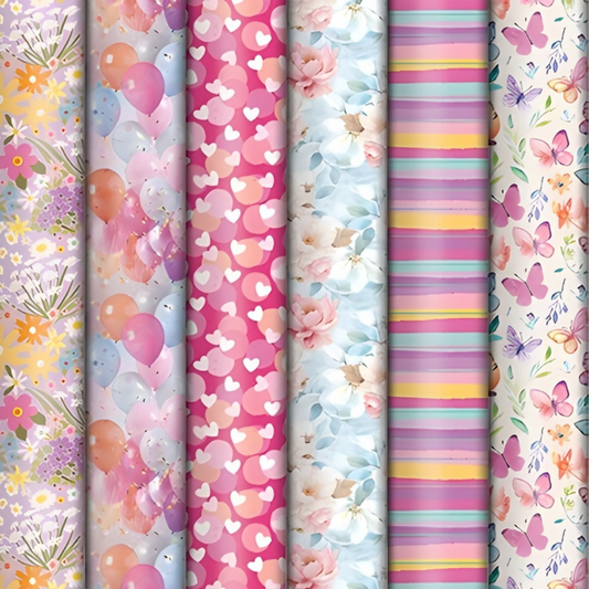 Roll Wrap - Feminine Assorted (3m) [Des.:Spring Garden]
